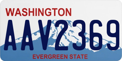 WA license plate AAV2369