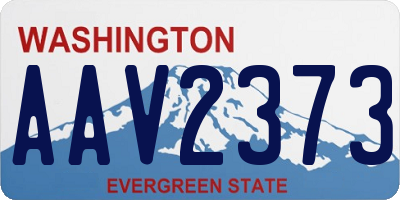 WA license plate AAV2373