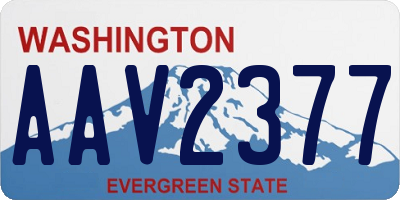 WA license plate AAV2377