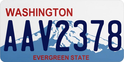 WA license plate AAV2378