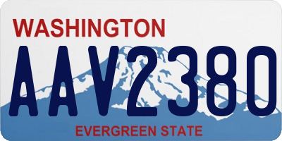 WA license plate AAV2380