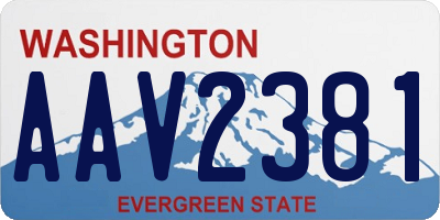 WA license plate AAV2381