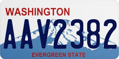 WA license plate AAV2382