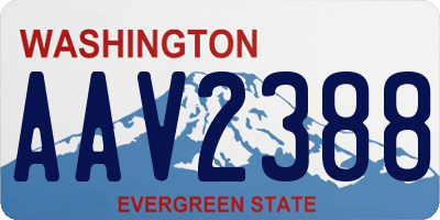 WA license plate AAV2388