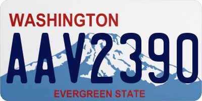 WA license plate AAV2390