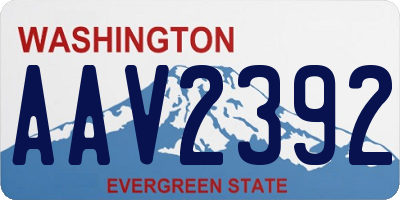 WA license plate AAV2392