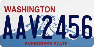 WA license plate AAV2456