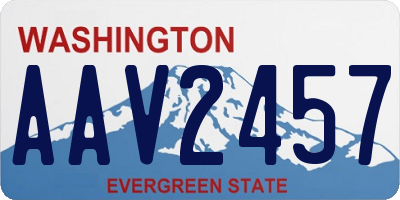WA license plate AAV2457