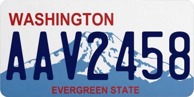 WA license plate AAV2458