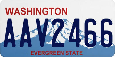 WA license plate AAV2466