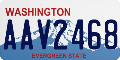 WA license plate AAV2468