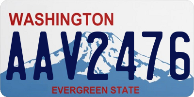 WA license plate AAV2476