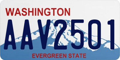 WA license plate AAV2501