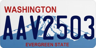 WA license plate AAV2503