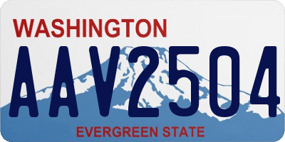 WA license plate AAV2504