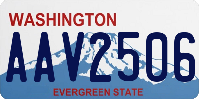 WA license plate AAV2506