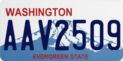WA license plate AAV2509