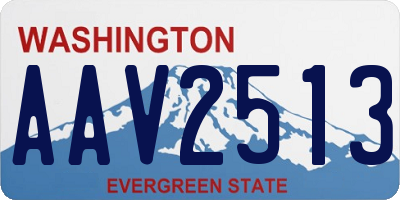 WA license plate AAV2513