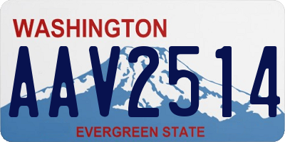 WA license plate AAV2514