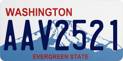 WA license plate AAV2521