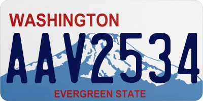 WA license plate AAV2534
