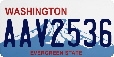 WA license plate AAV2536