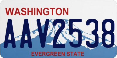 WA license plate AAV2538