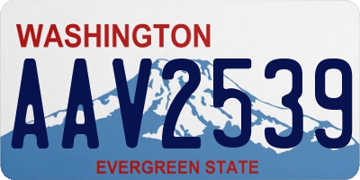 WA license plate AAV2539