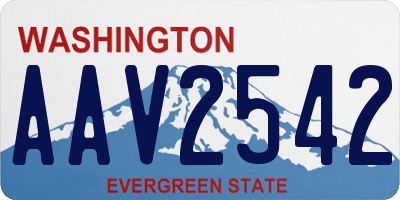 WA license plate AAV2542