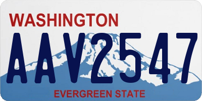 WA license plate AAV2547