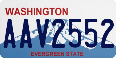 WA license plate AAV2552