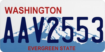 WA license plate AAV2553