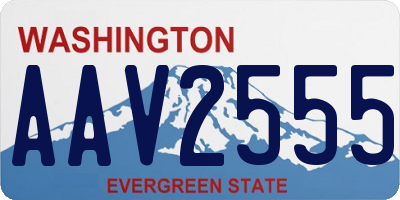 WA license plate AAV2555