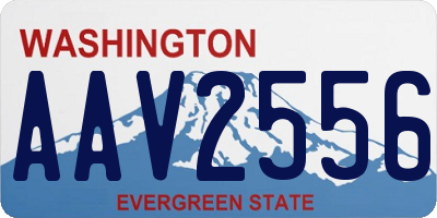 WA license plate AAV2556