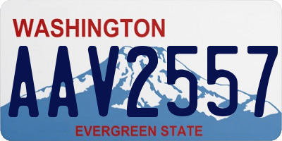 WA license plate AAV2557