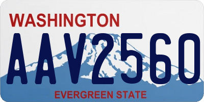 WA license plate AAV2560