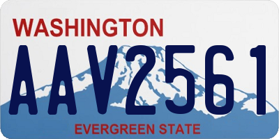 WA license plate AAV2561