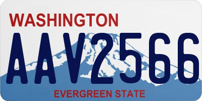 WA license plate AAV2566