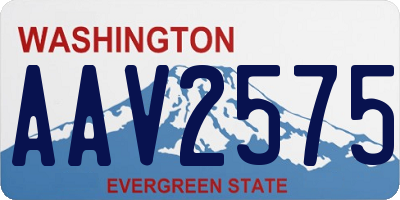 WA license plate AAV2575