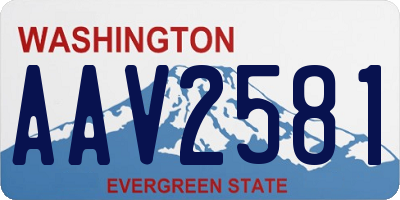 WA license plate AAV2581