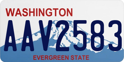 WA license plate AAV2583
