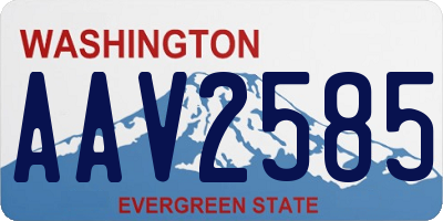 WA license plate AAV2585