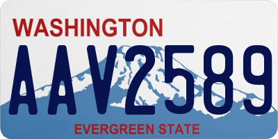 WA license plate AAV2589