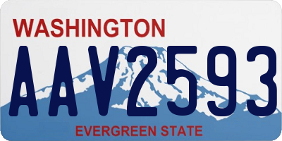 WA license plate AAV2593