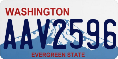 WA license plate AAV2596
