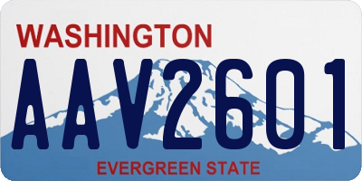 WA license plate AAV2601