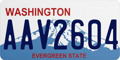 WA license plate AAV2604
