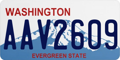 WA license plate AAV2609