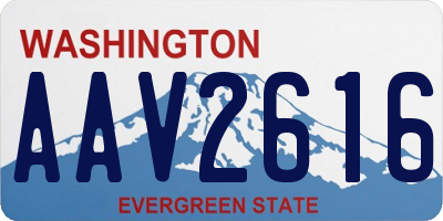 WA license plate AAV2616