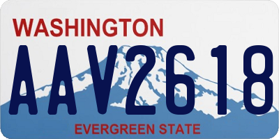 WA license plate AAV2618